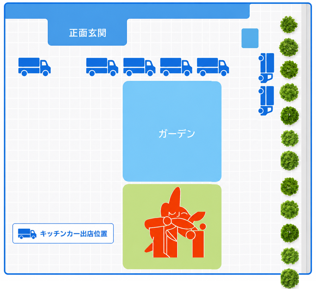 ネオ屋台村キッチンカー<br>出店位置変更のお知らせ